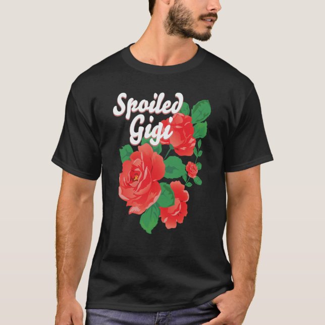 Awesome Spoiled Gigi Family Loves Nonna Grandma Ro T-Shirt (Front)
