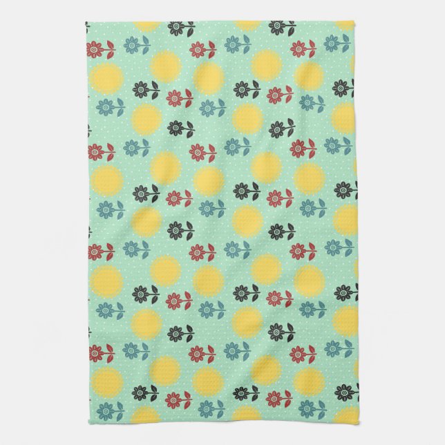 Awesome Spring & Summer Flower Pattern Kitchen Tow Towel (Vertical)