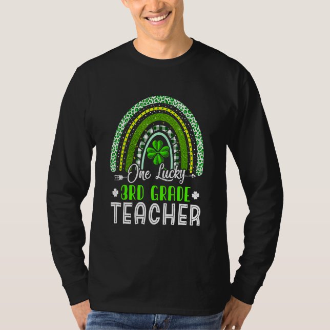 Awesome St Patricks Day Third Grade Teacher Rainbo T-Shirt (Front)