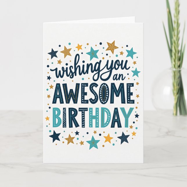 Awesome Starry Birthday Card (Front)