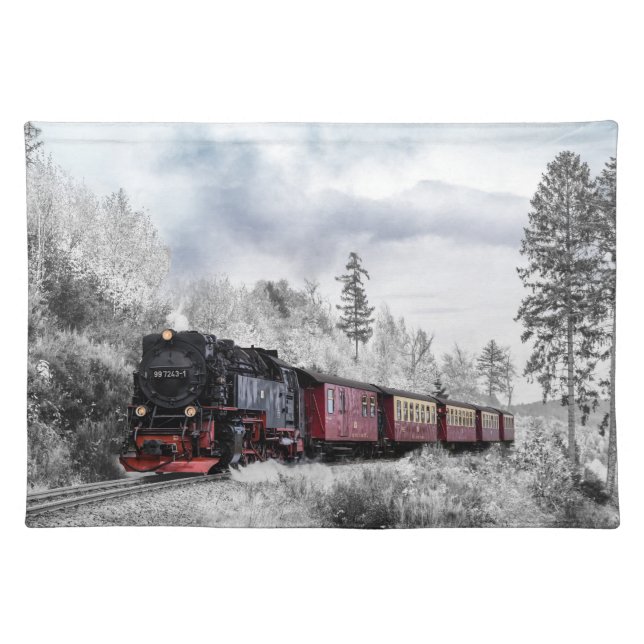 Awesome Steam Locomotive Cloth Placemat (Front)