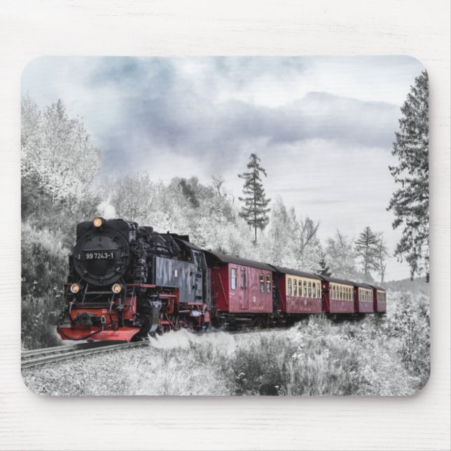 Awesome Steam Locomotive Mouse Pad (Front)