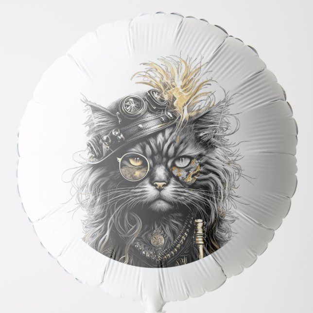 Awesome Steampunk Cat  Balloon (Front)