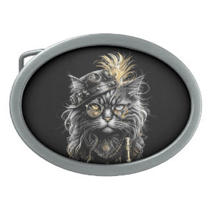 Awesome Steampunk Cat Belt Buckle