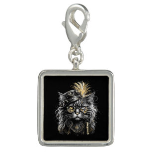 Awesome Steampunk Cat  Charm