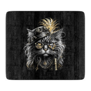Awesome Steampunk Cat Cutting Board