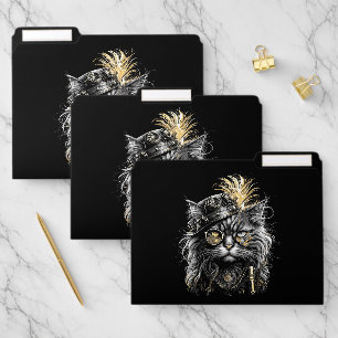 Awesome Steampunk Cat File Folder