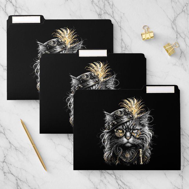 Awesome Steampunk Cat  File Folder (Set)