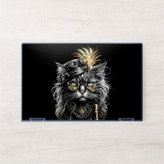 Awesome Steampunk Cat HP Laptop Skin