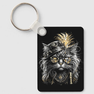Awesome Steampunk Cat  Keychain