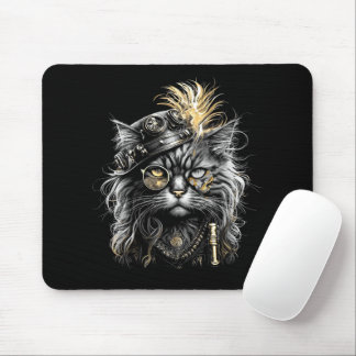 Awesome Steampunk Cat Mouse Pad