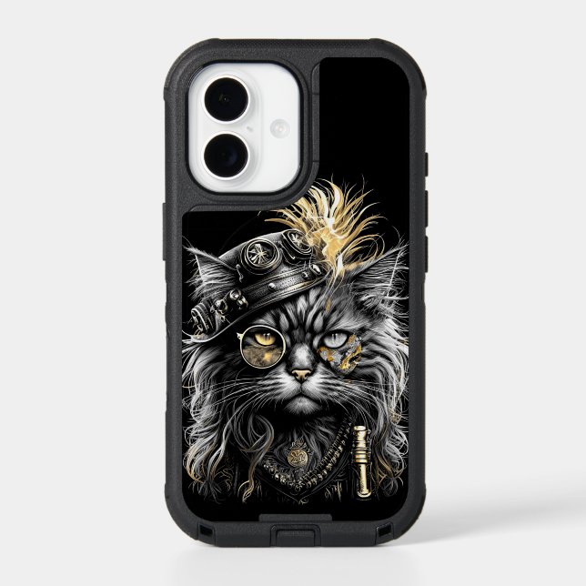 Awesome Steampunk Cat  Otterbox iPhone Case (Back)
