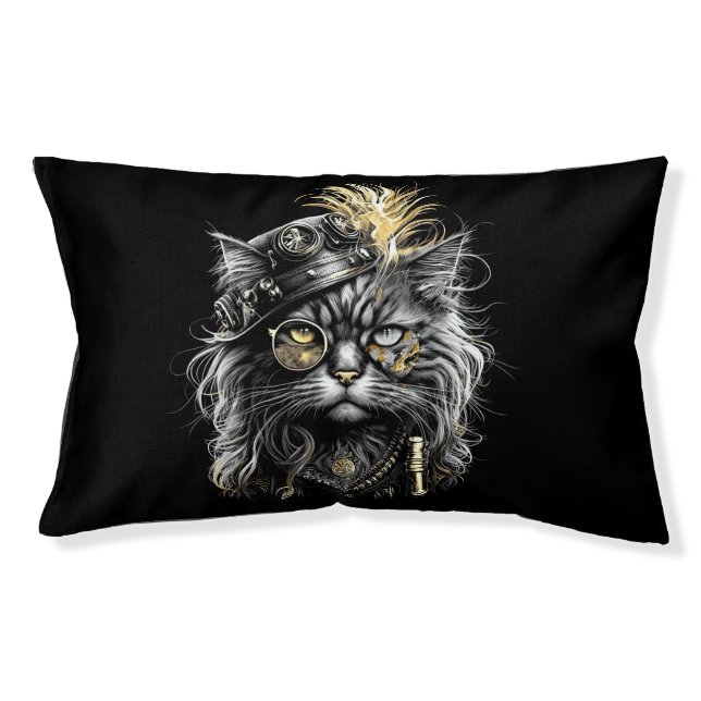 Awesome Steampunk Cat  Pet Bed (Front)