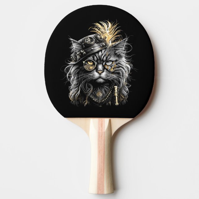 Awesome Steampunk Cat  Ping Pong Paddle (Front)