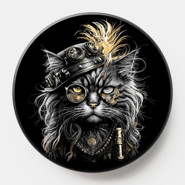 Awesome Steampunk Cat  PopSocket (Popsocket)