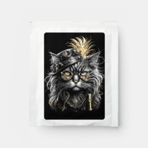 Awesome Steampunk Cat Tea Bag Drink Mix