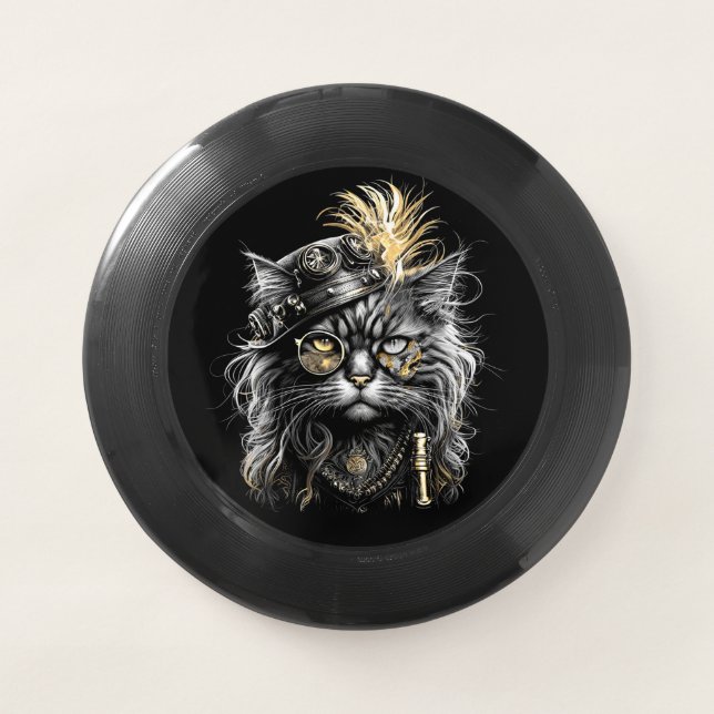 Awesome Steampunk Cat  Wham-O Frisbee (Front)