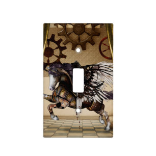 Awesome steampunk unicorn light switch cover