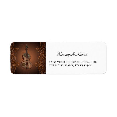 Awesome steampunk violin label