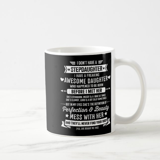 Awesome Stepdaughter For Step Bonus Dad Fathers Da Coffee Mug (Right)