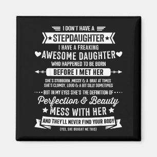 Awesome Stepdaughter For Step Bonus Dad Fathers Da Magnet