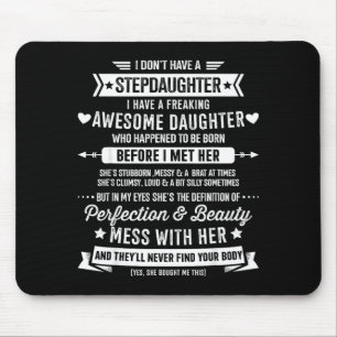 Awesome Stepdaughter For Step Bonus Dad Fathers Da Mouse Pad