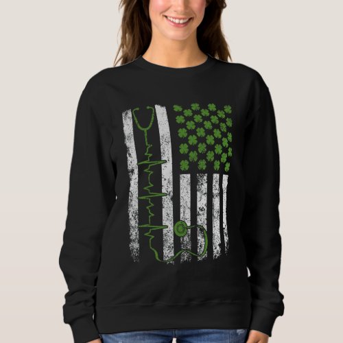 Awesome Stethoscope American Flag Nurse Doctor St  Sweatshirt