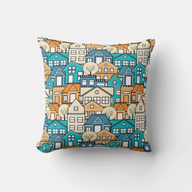 Awesome Suburb Scheme Throw Pillow (Front)