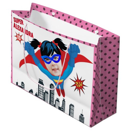 Awesome Superhero Girl Tremendous Birthday Fun Large Gift Bag