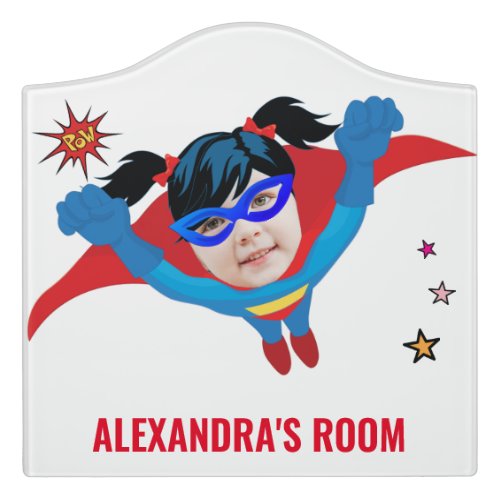 Awesome Superhero Girl Tremendous Birthday Gift  Door Sign