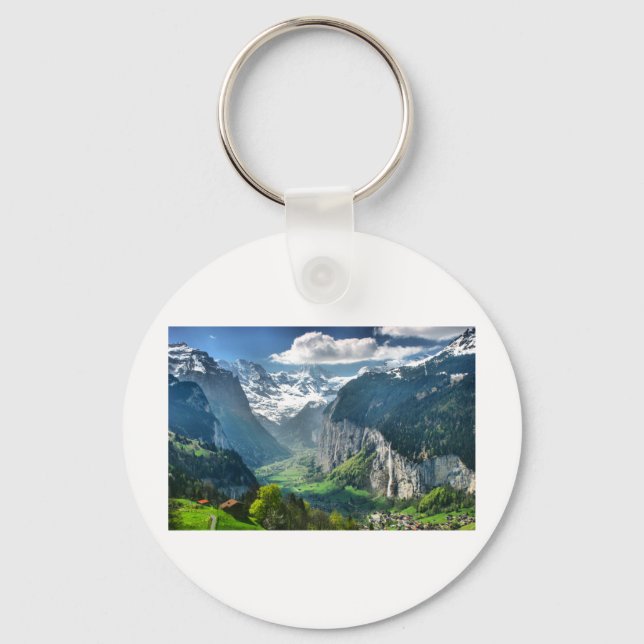 Awesome Switzerland Alps Keychain (Front)