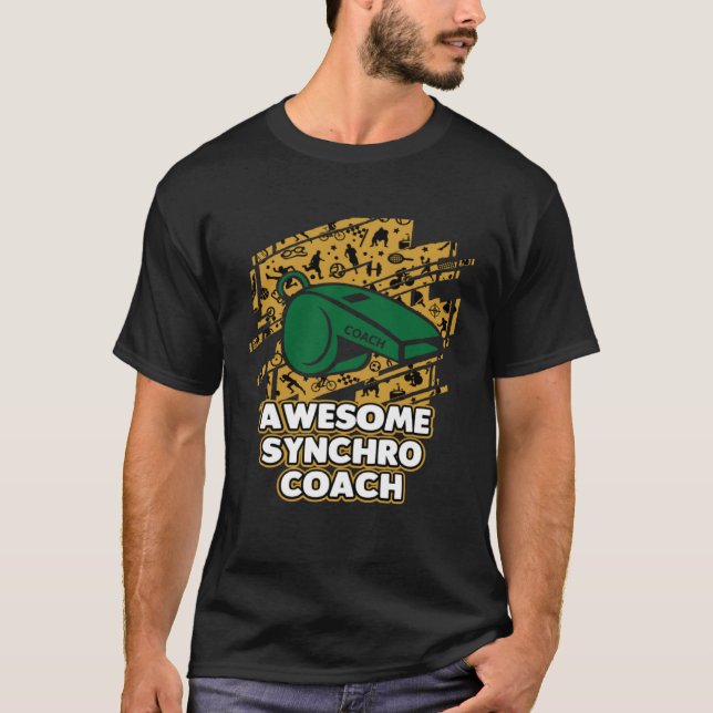 Awesome Synchro Coach Synchronized Diving Coaching T-Shirt (Front)