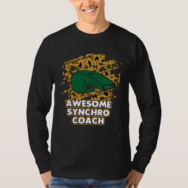 Awesome Synchro Coach Synchronized Diving Coaching T-Shirt (Front)