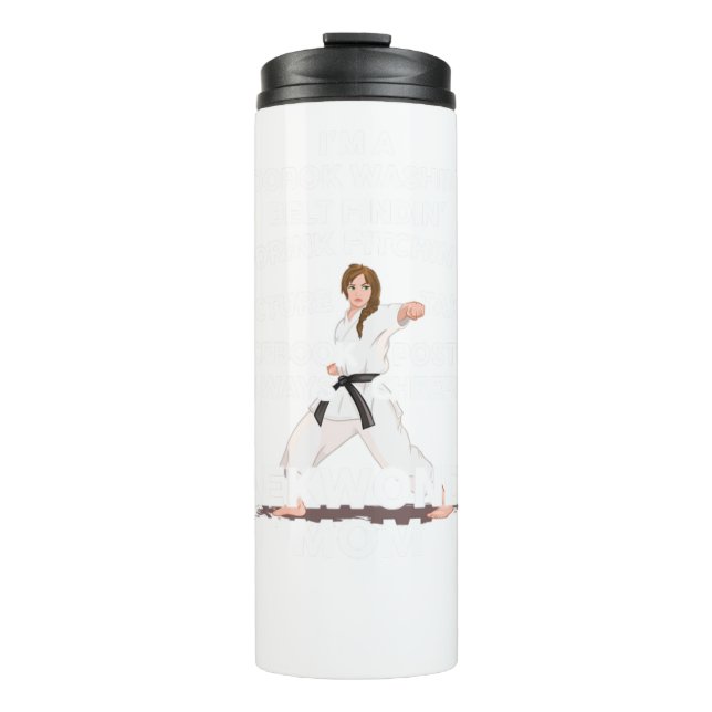 Awesome Taekwondo Mom Athletic Mother Martial Arti Thermal Tumbler (Front)