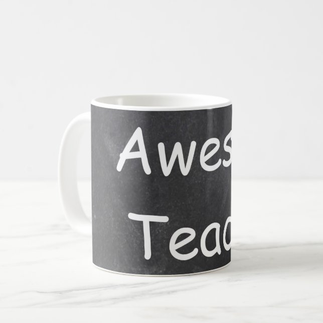 Awesome Teacher Chalkboard Design Gift Idea Coffee Mug (Front Left)