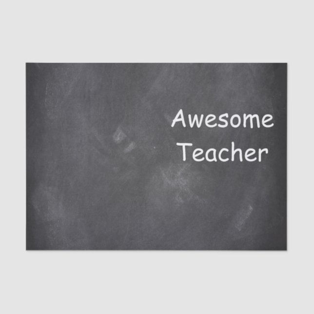 Awesome Teacher Chalkboard Design Gift Idea Tissue Paper (Front)