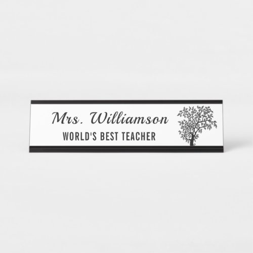 Awesome Teacher From Tiny Seeds Grow Mighty Trees Desk Name Plate
