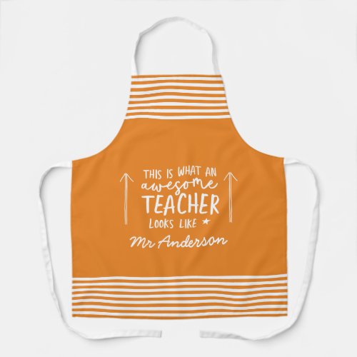 Awesome teacher modern typography colorful gift apron