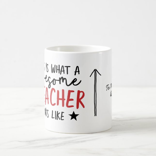 Awesome teacher modern typography gift coffee mug (Center)