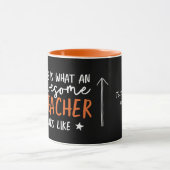 Awesome teacher modern typography rainbow gift mug (Center)
