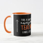Awesome teacher modern typography rainbow gift mug (Left)