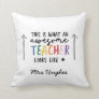 Awesome teacher modern typography rainbow  throw pillow