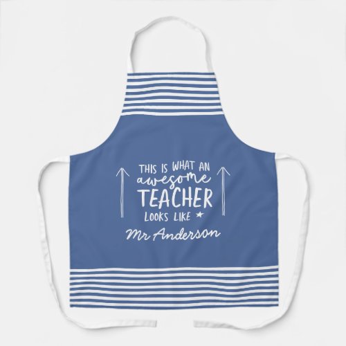 Awesome teacher modern typography stylish gift apron