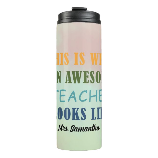 Awesome Teacher Personalized Thermal Tumbler (Front)