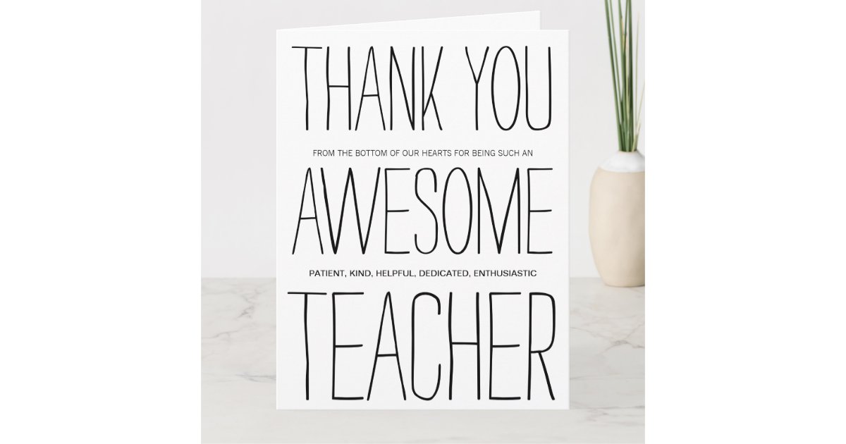 Awesome Teacher Thank You | Zazzle