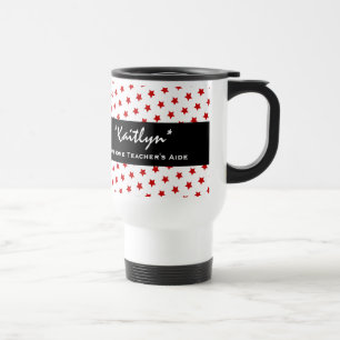 Awesome TEACHER'S AIDE Red Stars A02 Travel Mug