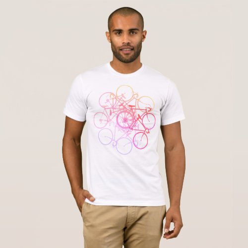 awesome tee_stamp of bicycles mauve T_Shirt