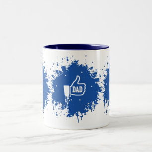 Awesome Thumbs up Like Dad splatter Two-Tone Coffee Mug