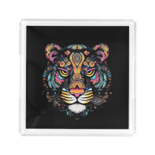 Awesome Tiger Head  Acrylic Tray