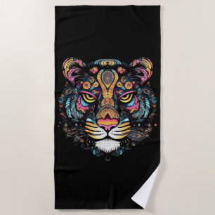 Awesome Tiger Head Beach Towel